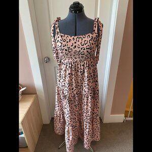 Pink Ripple Cheetah Print Dress